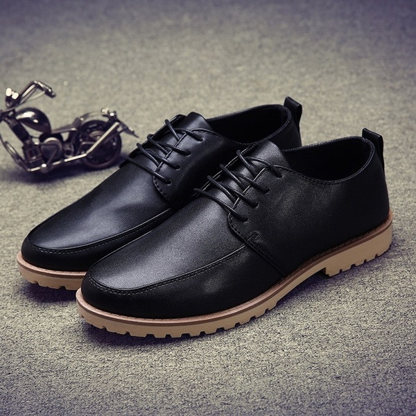 Мъжки стилни обувки от еко кожа с връзки