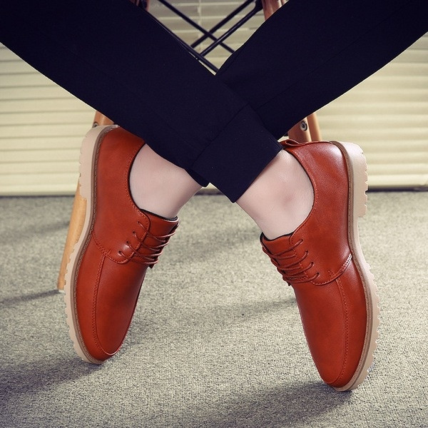 Мъжки стилни обувки от еко кожа с връзки