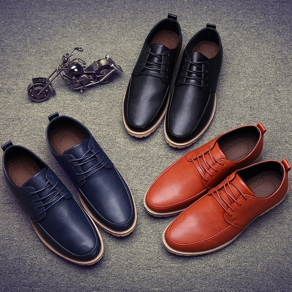 Мъжки стилни обувки от еко кожа с връзки