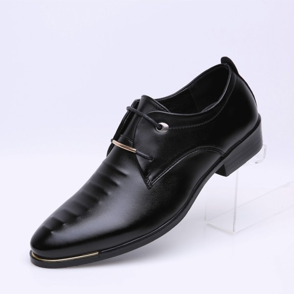 Комфортни официални обувки от еко кожа с тънки връзки