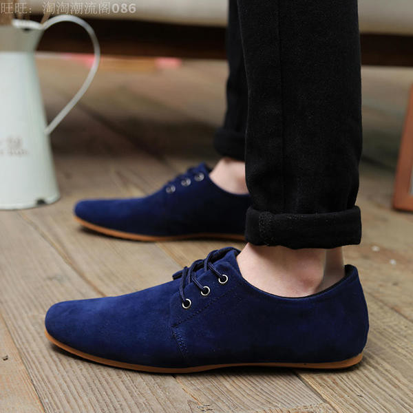 Мъжки елегантни велурени обувки с тънка подметка