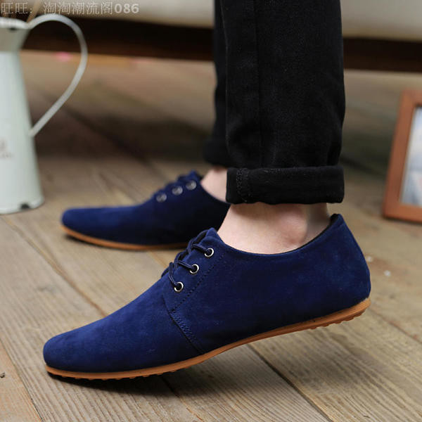 Мъжки елегантни велурени обувки с тънка подметка