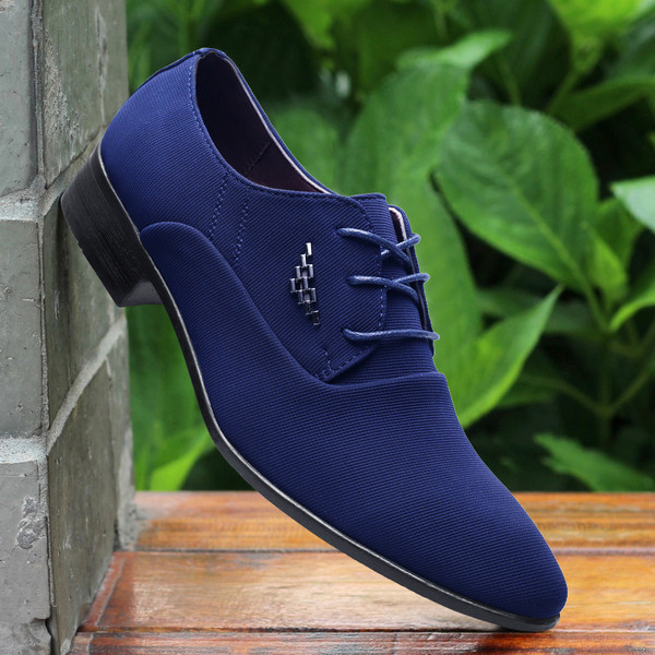 Летни мъжки официални обувки от еко кожа с метална декорация