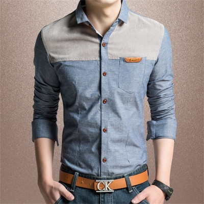 Sporty - elegant men`s denim shirt in several colors