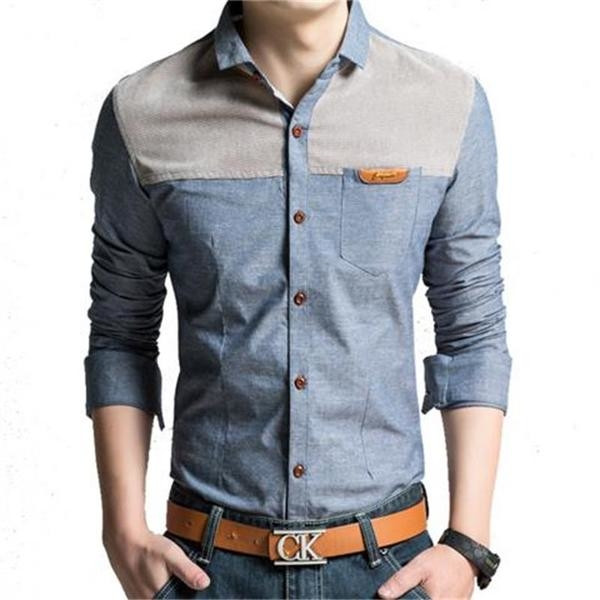 Спортно - елегантна мъжка дънкова риза в няколко цвята