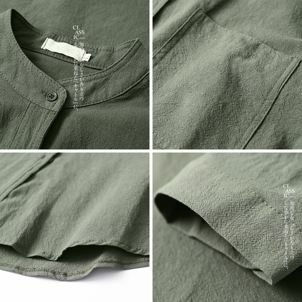 Мъжка риза с О-образна яка в свободен стил в няколко цвята