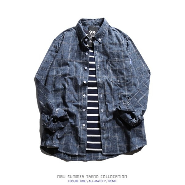 Спортно - ежедневна мъжка риза с дълъг ръкав каре в три цвята