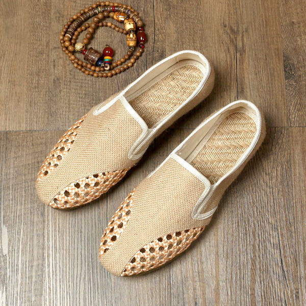 Мъжки плетени мокасини в ретро стил в два цвята