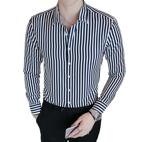 Няколко модела мъжка раирана риза тип слим