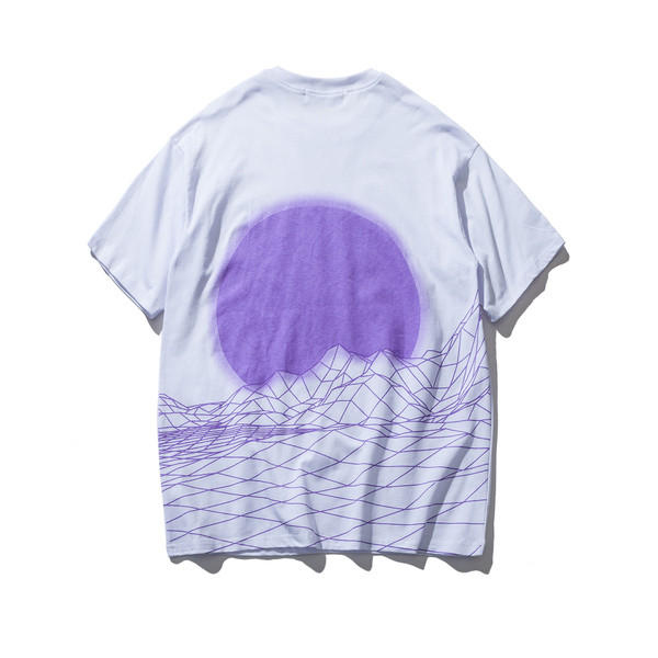 Мъжка пролетно-лятна тениска с щампа от планински мотиви в два цвята