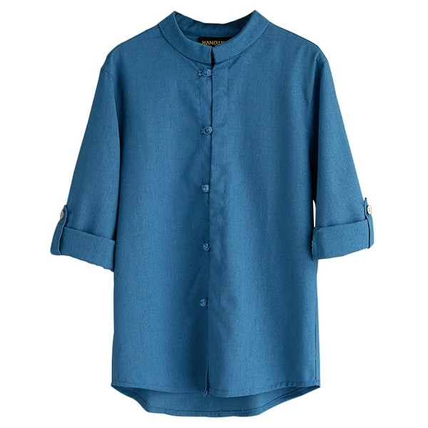 Мъжка риза с О-образна яка с 3/4 ръкав - няколко цвята