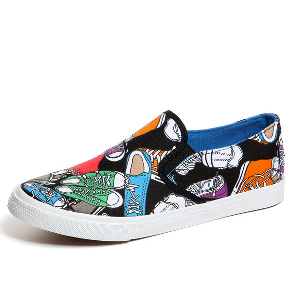 Спортно-ежедневни мъжки мокасини с цветен принт,два модела