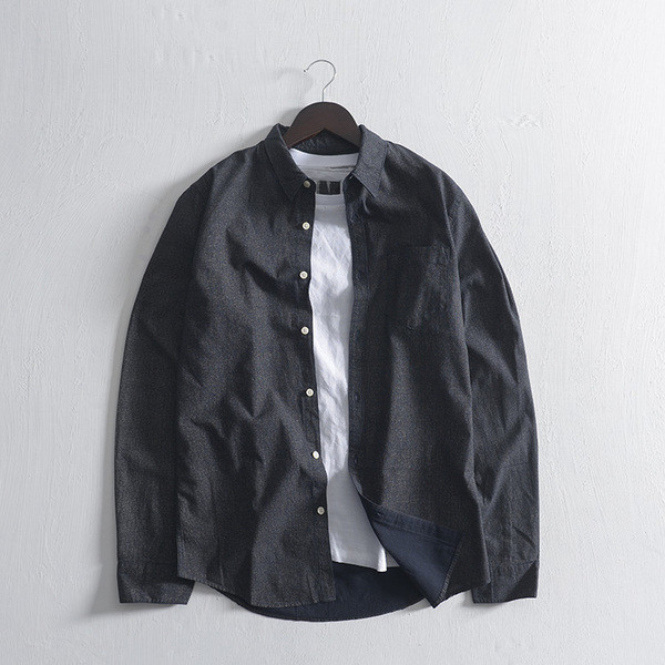 Памучна мъжка риза с дълъг ръкав, подходяща за ежедневието