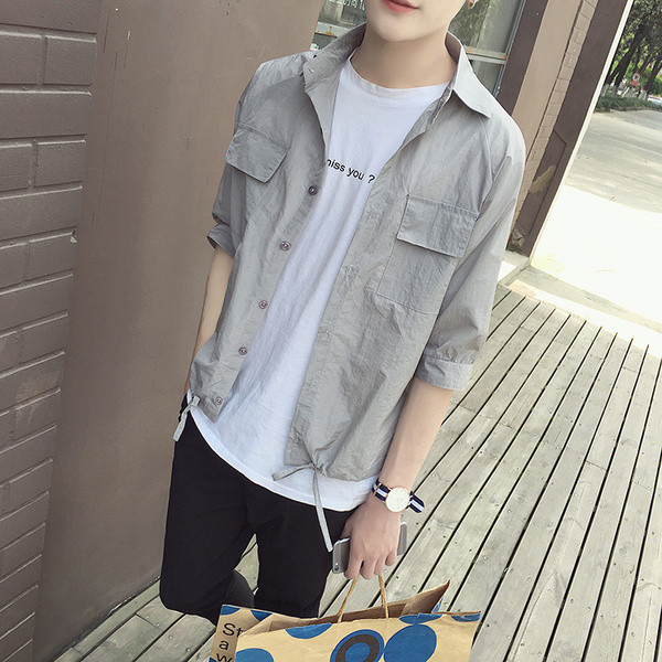 Спортно - ежедневна мъжка риза с 3/4 ръкав в три цвята