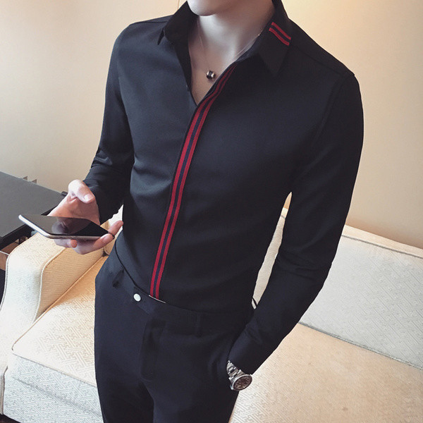 Семпла и елегантна мъжка риза с дълъг ръкав в два цвята