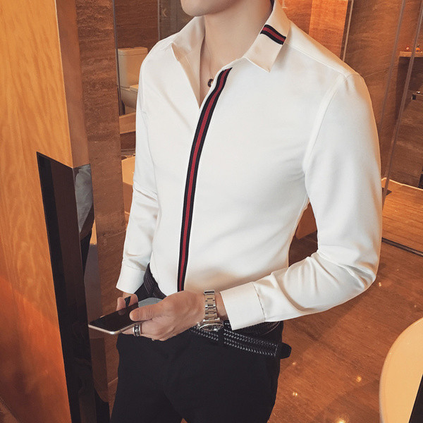 Семпла и елегантна мъжка риза с дълъг ръкав в два цвята