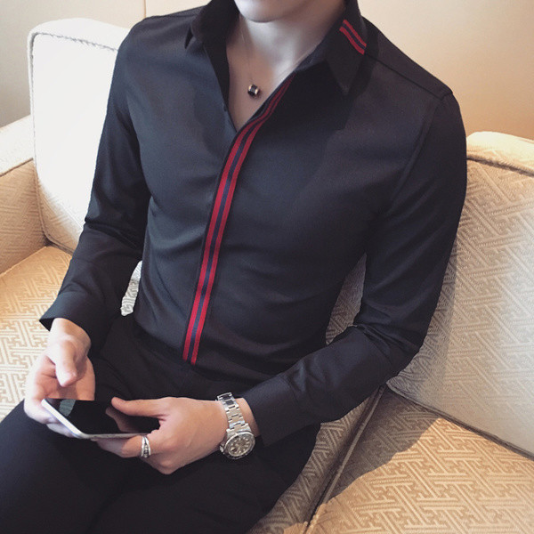 Семпла и елегантна мъжка риза с дълъг ръкав в два цвята