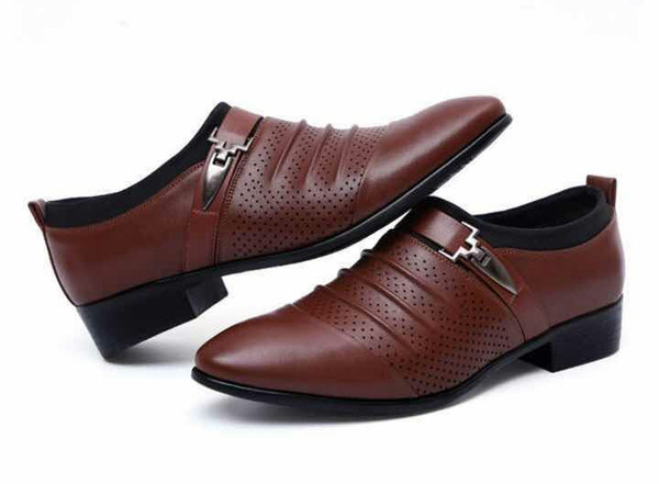 Pantofi formali de vara pentru barbati cu bareta si elemente metalice