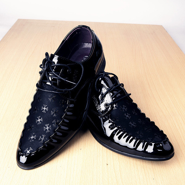 Pantofi stilați pentru bărbați, cu cusătură exterioară și imprimeu