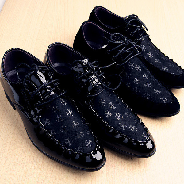 Pantofi stilați pentru bărbați, cu cusătură exterioară și imprimeu