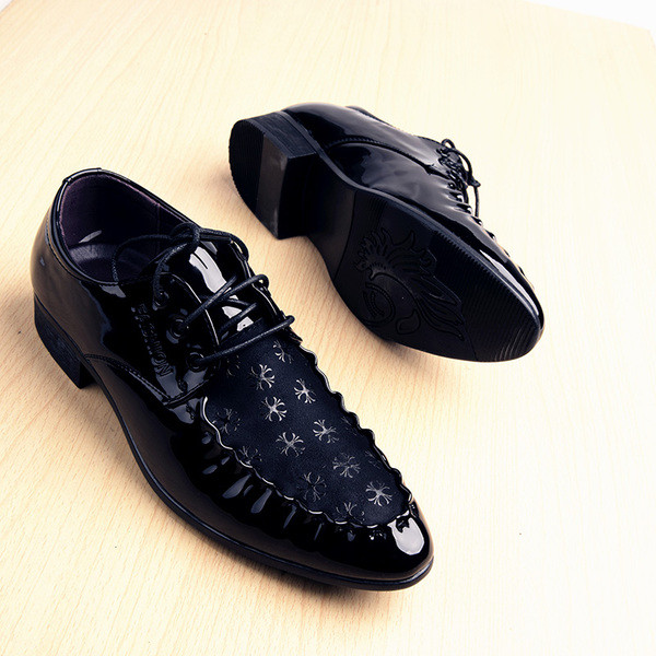 Pantofi stilați pentru bărbați, cu cusătură exterioară și imprimeu