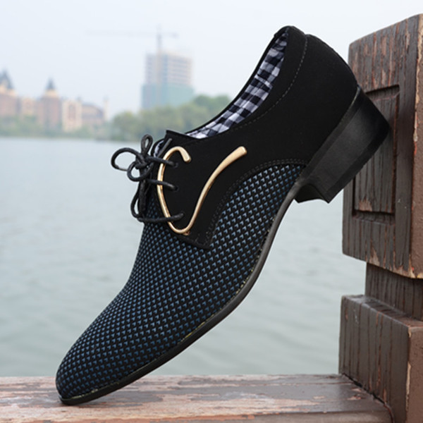 Мъжки елегантни обувки от плат с метални елементи