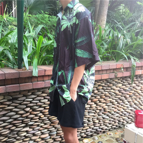 Cămașă casual pentru bărbați în stil Hip Hop în negru