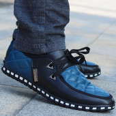 Pantofi moderni sport-eleganti pentru barbati in doua culori cu sireturi