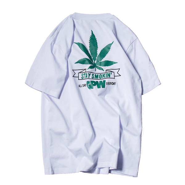 Tricou modern pentru bărbați cu aplicație colorată pe spate în alb și negru