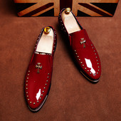 Мъжки модерни официални обувки в три цвята с метални елементи