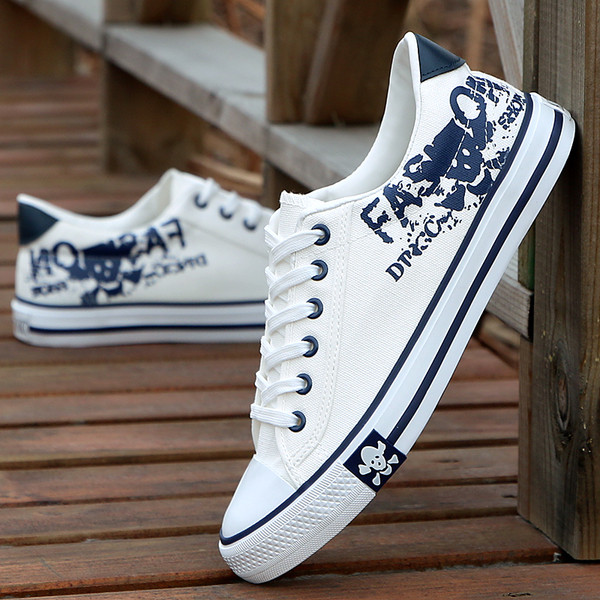 Ανδρικά πάνινα παπούτσια από ύφασμα με δίχρωμη εκτύπωση