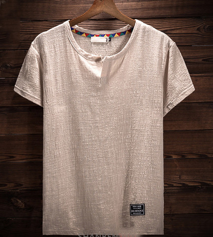 Tricou uni pentru bărbați cu decolteu în V și motiv colorat