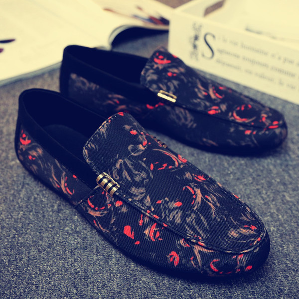 Mocasini de barbati sportivi si eleganti cu talpa plata si efecte de culoare in doua culori