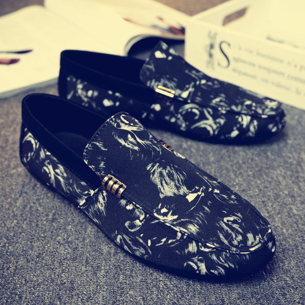 Mocasini de barbati sportivi si eleganti cu talpa plata si efecte de culoare in doua culori