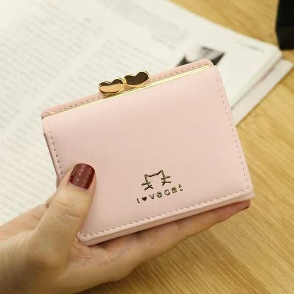 Portofel mic de dama cu fermoar si sampanie