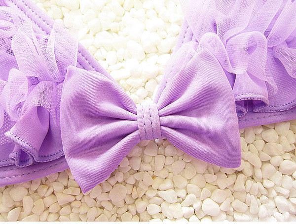 Costum de baie blând pentru fete pentru copii din două părți cu tul în patru culori