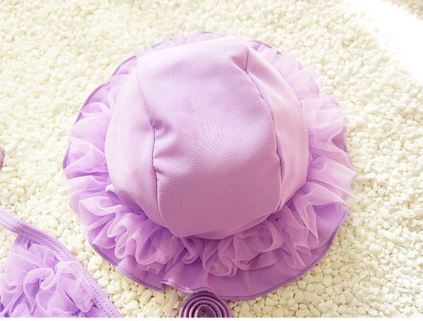 Costum de baie blând pentru fete pentru copii din două părți cu tul în patru culori