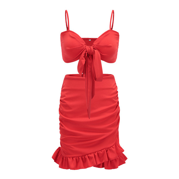 Καλοκαιρινόσετ από δύο τεμάχια - μπουστάκι και φούστα 