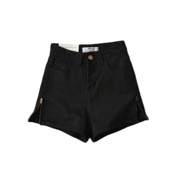 Pantaloni scurți de damă cu fermoar lateral decorativ în diferite culori proaspete