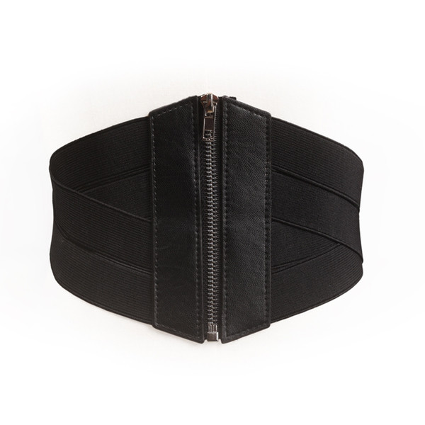 Curea elastica de dama cu legaturi incrucisate si fermoar la spate