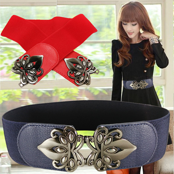 Curea elastică elegantă pentru femei, cu cataramă frumoasă