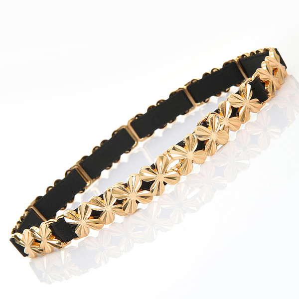 Cureaua subtire de dama cu decor metalic