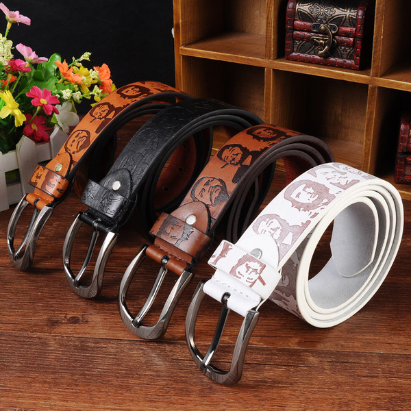 Curea din imitatie de piele potrivita pentru femei si barbati cu imprimeu