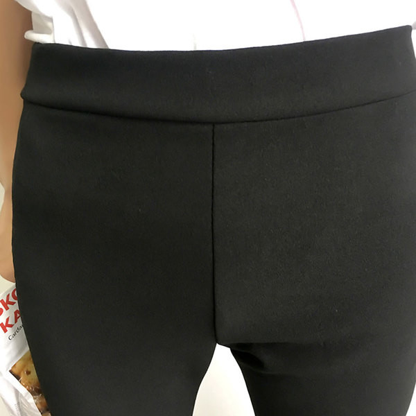 Pantaloni eleganti de dama cu talie inalta si dantela neagra