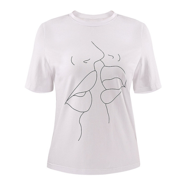 Γυναικείο μπλουζάκι σε λευκό χρώμα με εκτύπωση