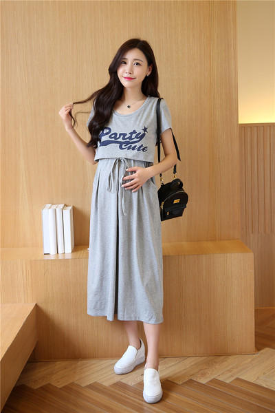 Rochie lungă de vară de damă cu inscripție în două culori