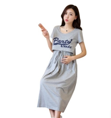 Rochie lungă de vară de damă cu inscripție în două culori