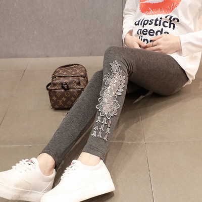 Γυναικείο κολάν  σε διάφορα χρώματα με δαντέλα σε φυτικά μοτίβα