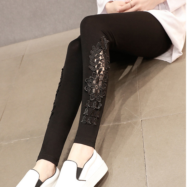 Γυναικείο κολάν  σε διάφορα χρώματα με δαντέλα σε φυτικά μοτίβα