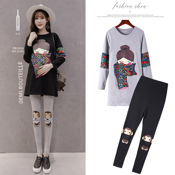 Női leggings terhes nőknek három színben mintával